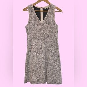 LOFT Black and Light Pink Floral Sleeveless Midi Dress